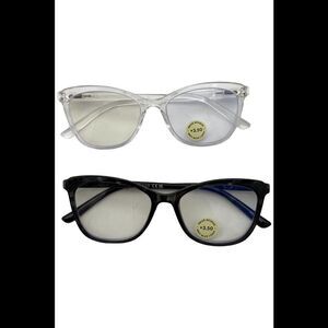 Prive Revaux 2-Pack Tuned In BlueLight Reading Glasses Crystal/Black